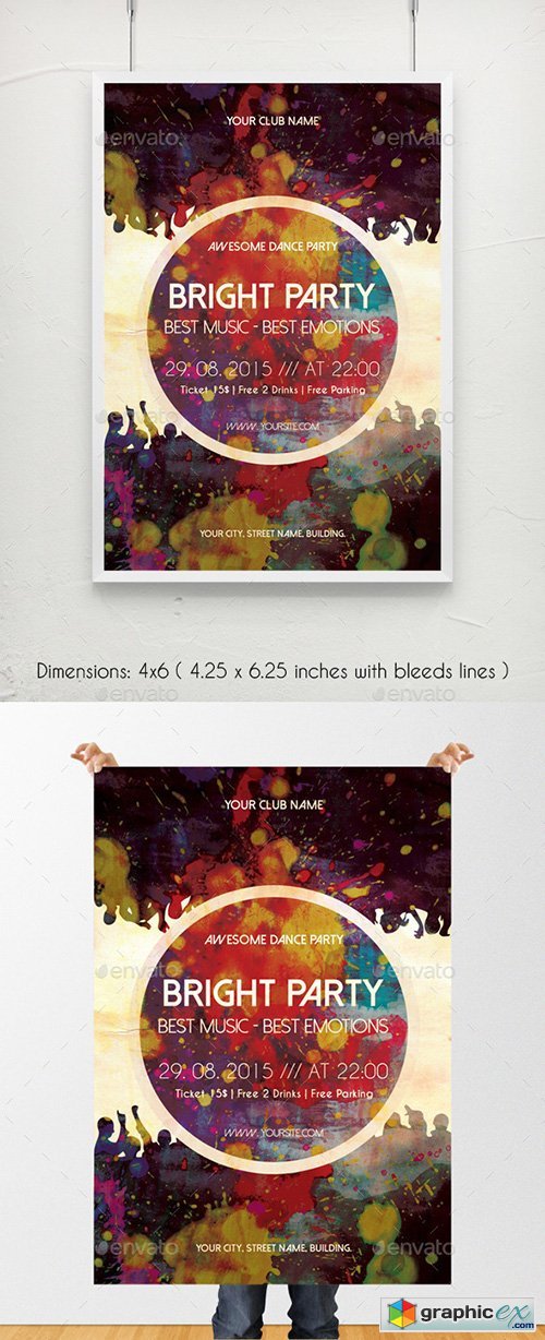Bright Party Music Poster Template
