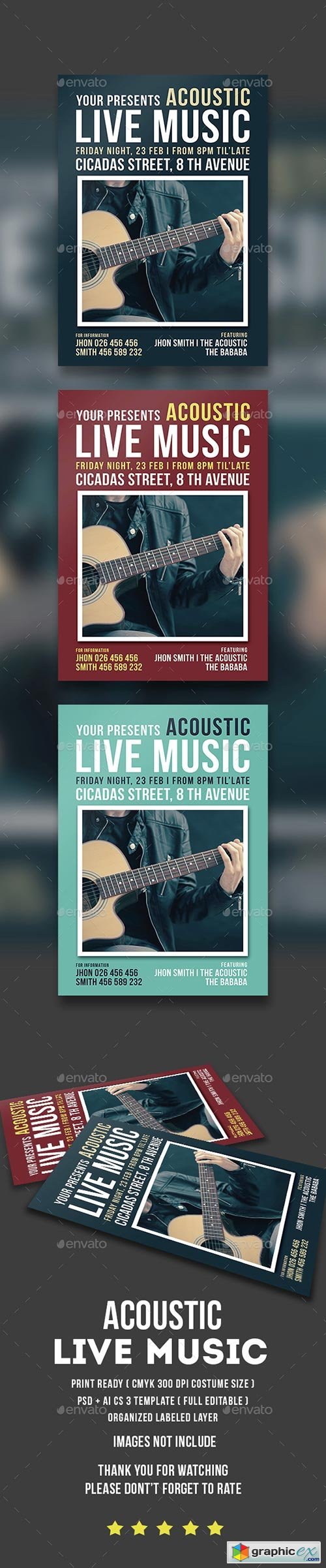 Acoustic Live Music Flyer 14604101
