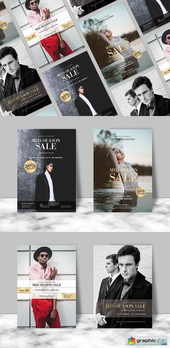 4 Sales Flyer with Gold Effect