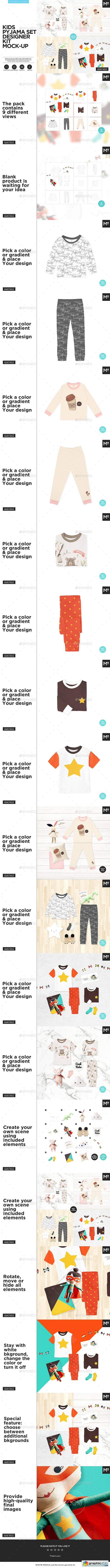 Kids Pyjama Set Designer Kit Mock-up