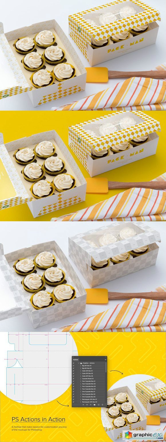 Six Cupcake Box Mockup 03