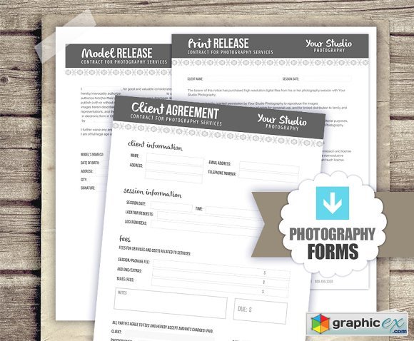 3 Photography Forms Templates - PSD