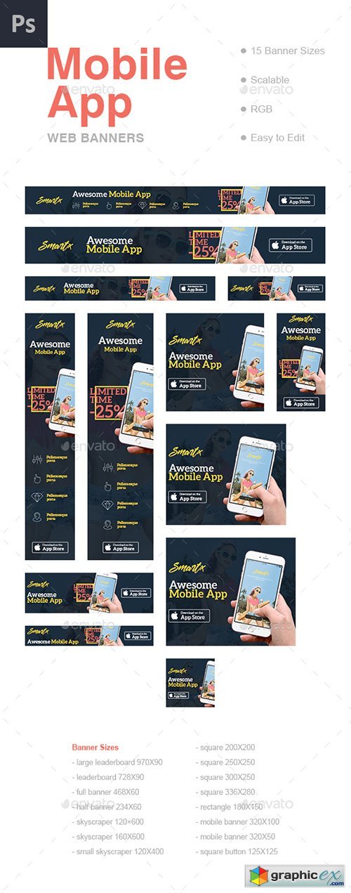 Mobile App Web Banners Template