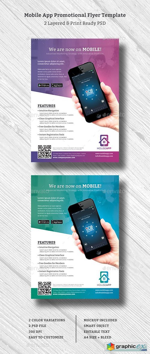 Mobile App Promotional Flyer 19636319