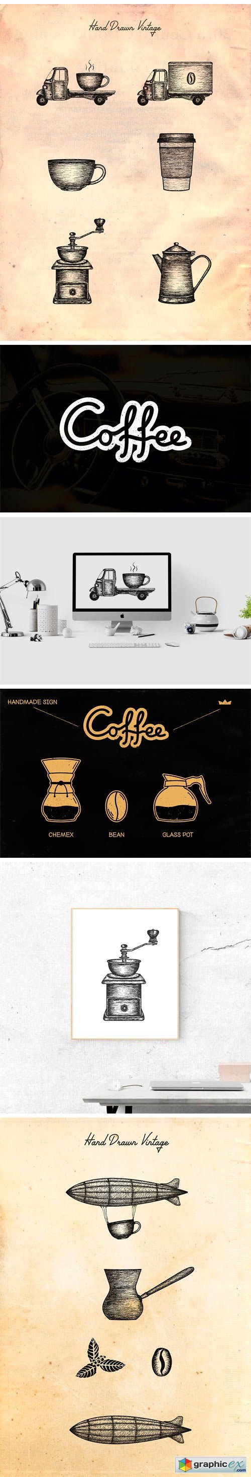 COFFEE GRAPHIC & LOGO BUNDLE
