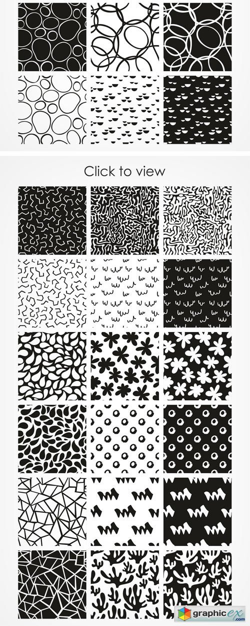 Set of Black and White Patterns