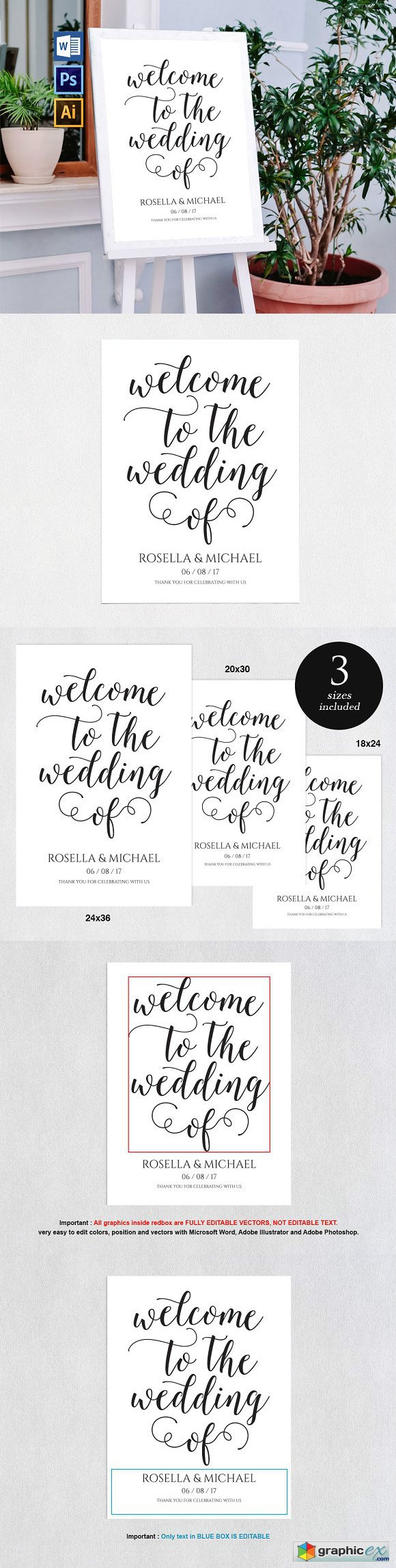 Wedding welcome sign WPC202
