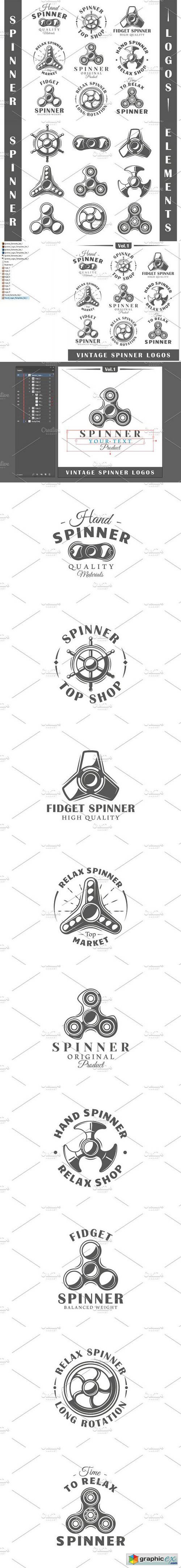 9 Spinner Logos Templates Vol.1