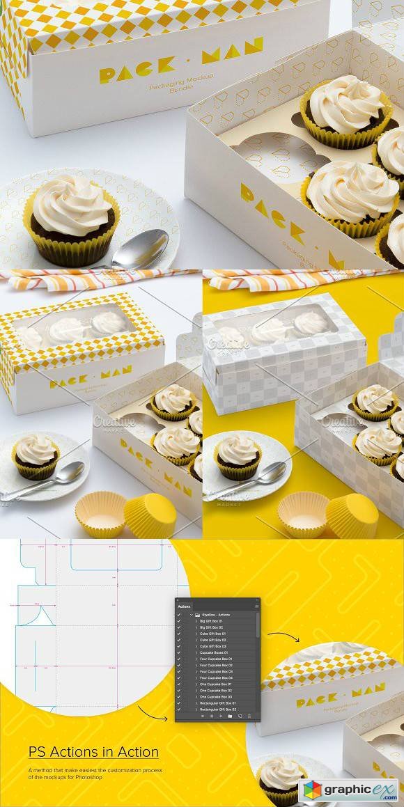 Six Cupcake Box Mockup 05