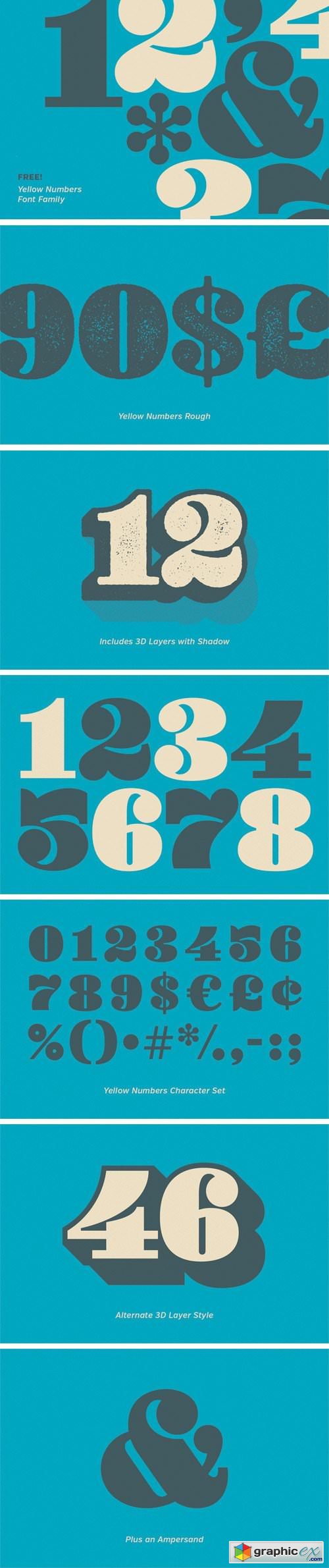 Yellow Numbers Font Family