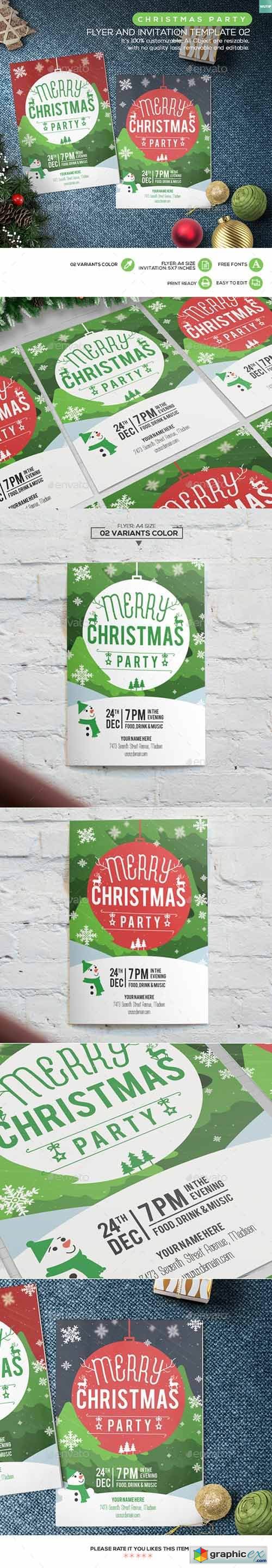 Christmas Party Flyer and Invitation Template 02