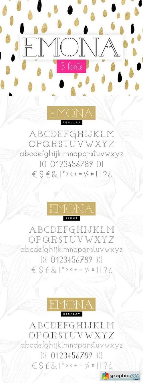 Emona - 3 fonts bundle