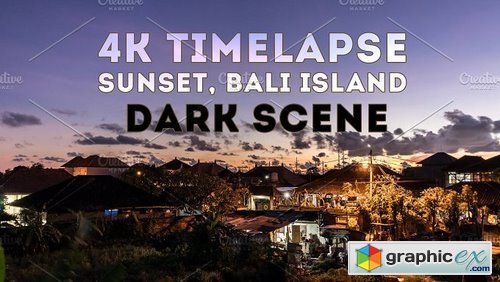 4K time lapse, dark scene village