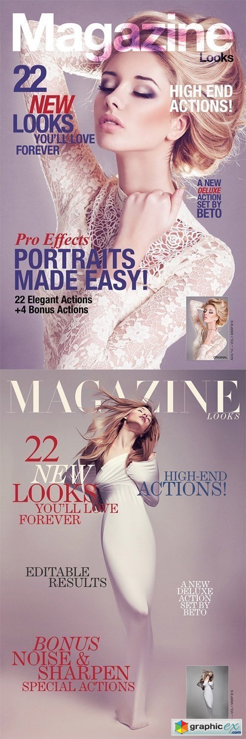 Magazine Looks Photoshop Actions Bundle
