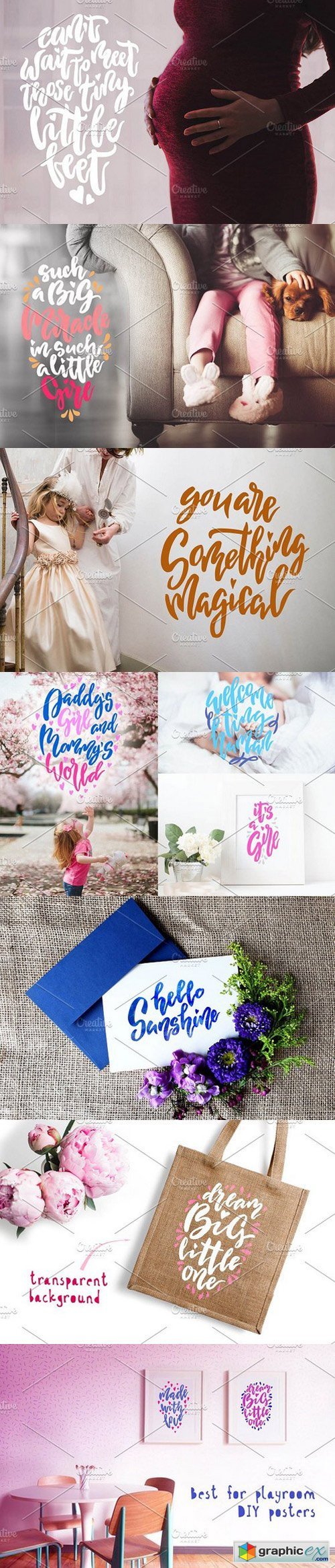 Baby Lettering. Child photo overlays