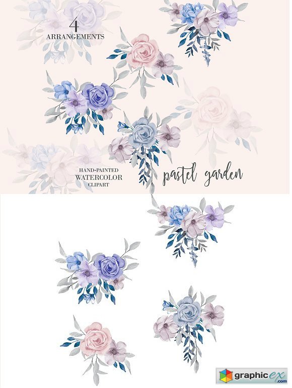Pastel Rose Clip Art Floral Clipart
