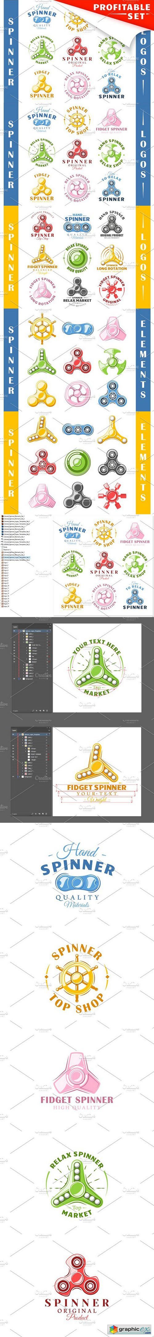 18 Colored Spinner Logos Templates