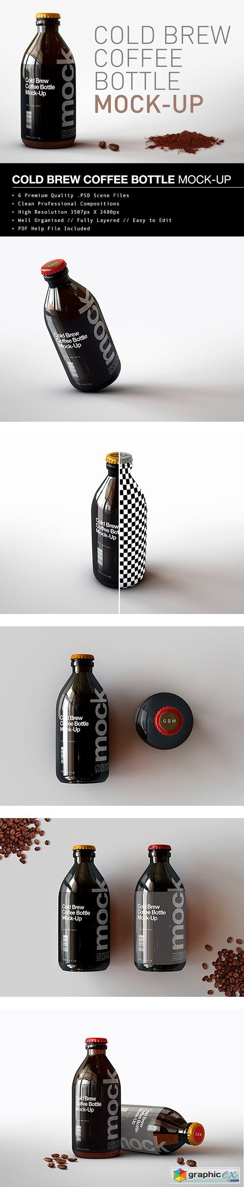 Cold Brew Coffee Bottle Mock-Up