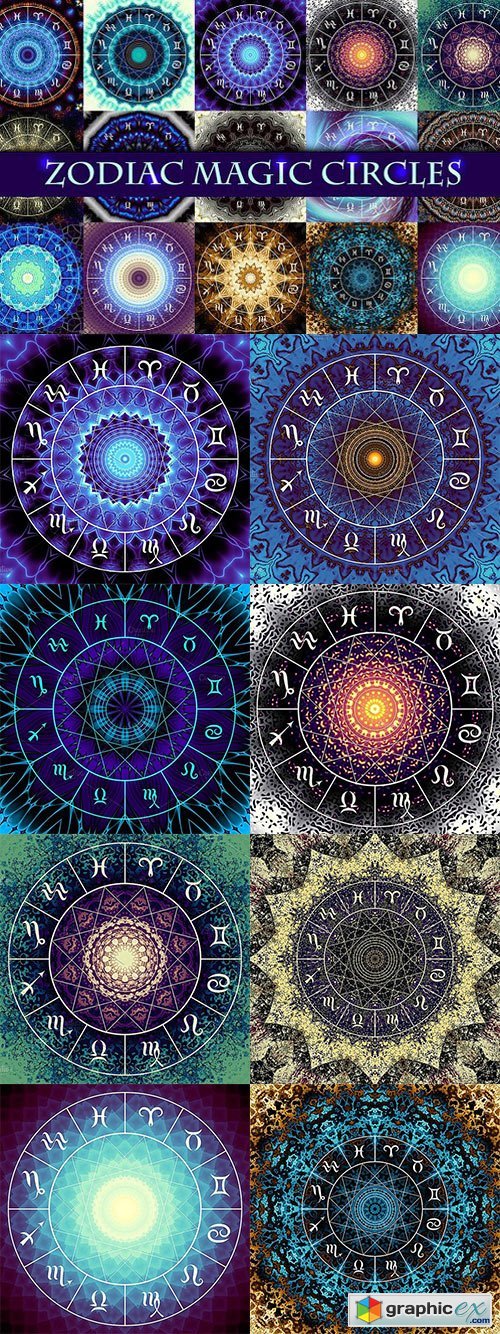 30 mystic zodiac circles