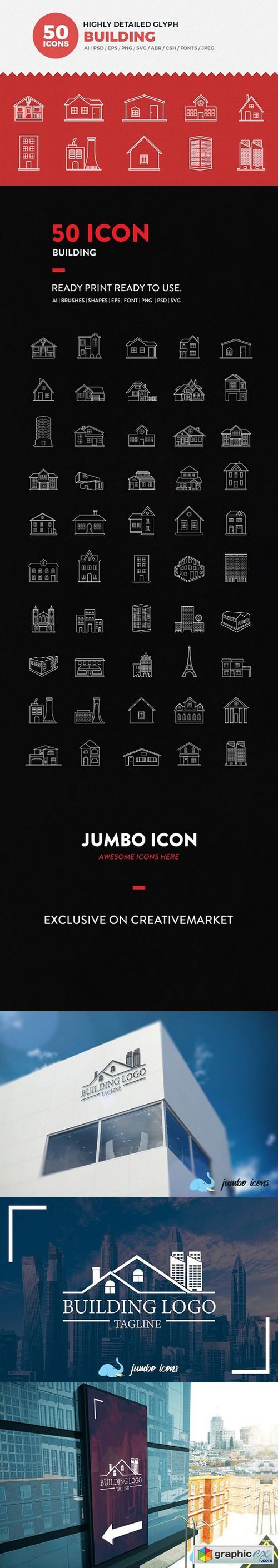 JI-Line Buildings Icons Set