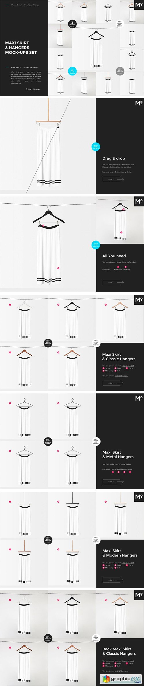 Maxi Skirt & Hangers Mock-ups Set