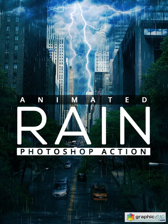 Animated Raining Photoshop Action