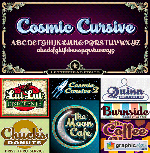 LHF Cosmic Cursive Font Family