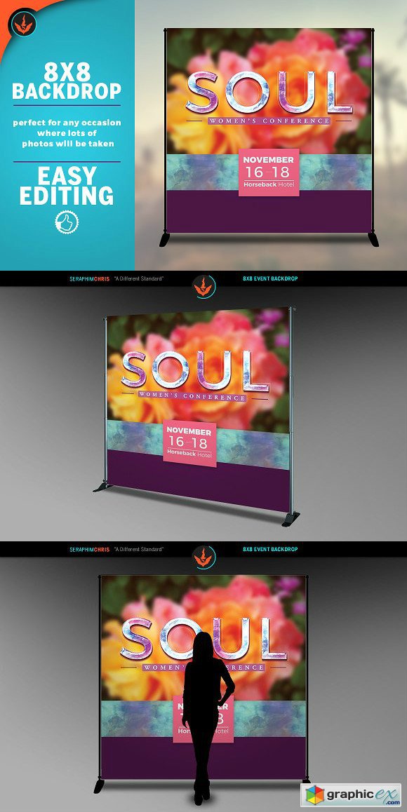 Soul Floral 8x8 Event Backdrop