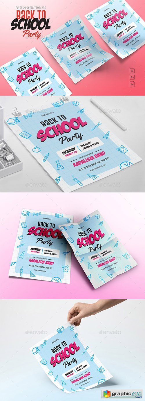 Back to School Party Flyers