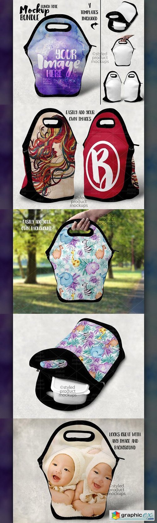 Double Sided Lunch Tote Mockup