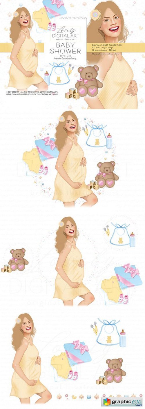 Baby Shower Digital Clip Art
