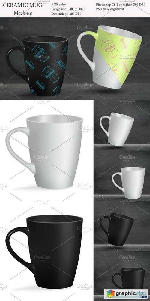 Ceramic mug mockup. Product mockup