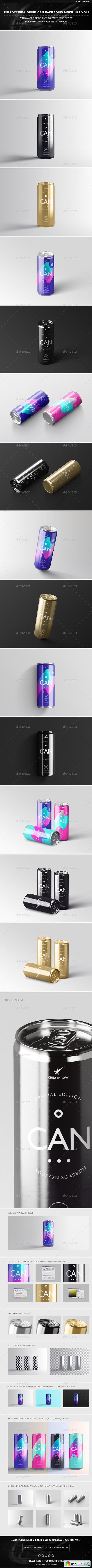 Energy / Soda Drink Can Packaging Mock-Ups