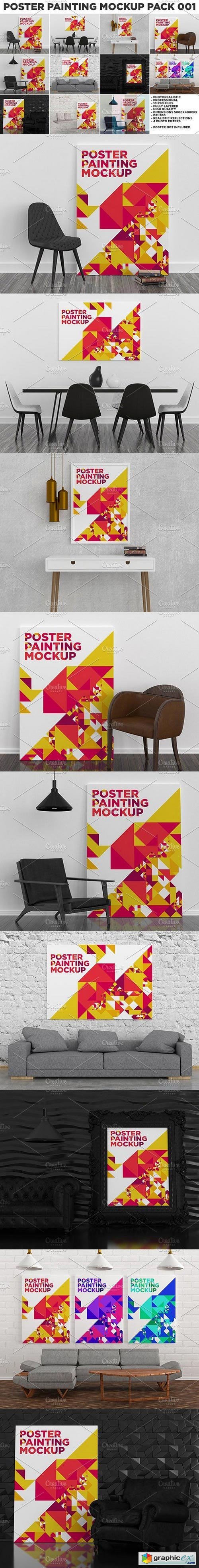 Poster Painting MockUp Pack 001