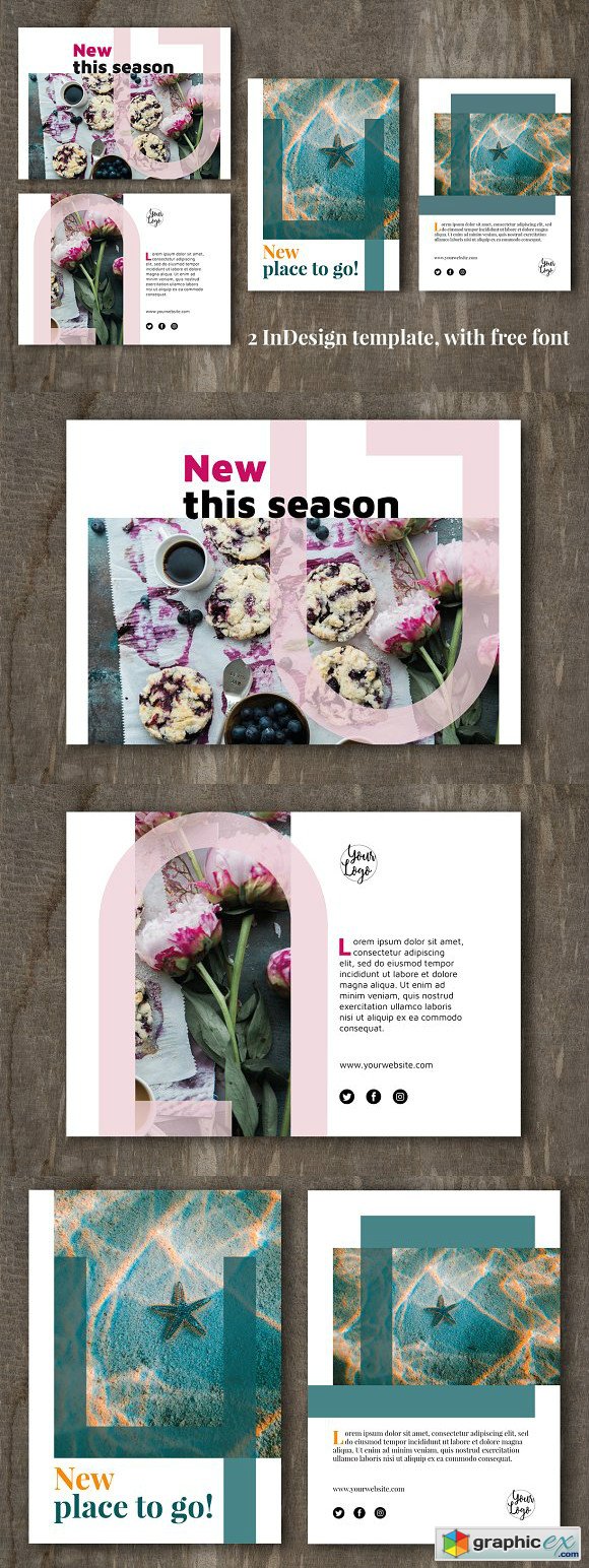 2 Postcard Template in InDesign