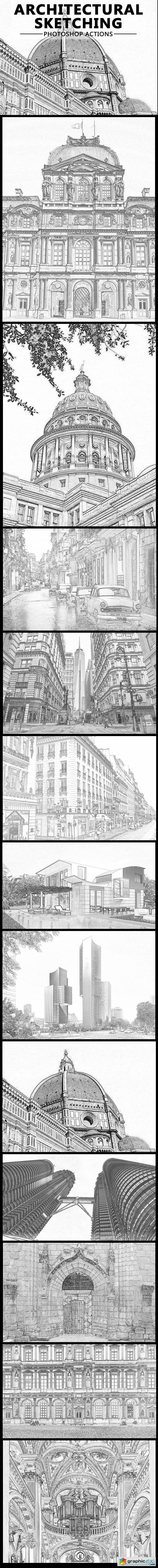 Architectural Pencil Sketching Photoshop Action