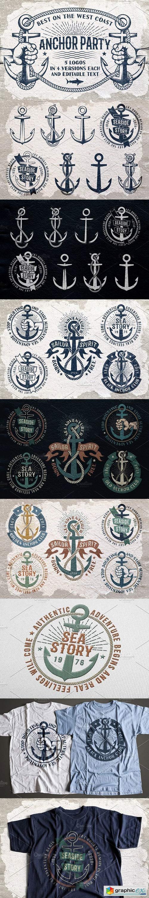 Anchor nautical logos