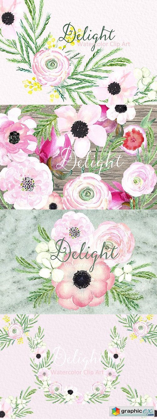 Spring flowers Delight. Clipart