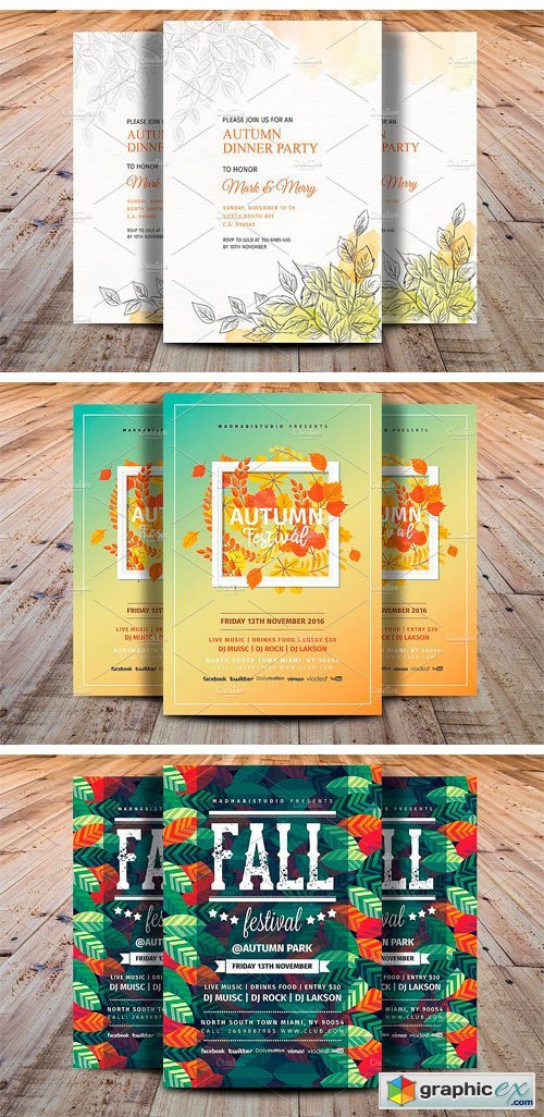 Autumn Flyer & Invitations Bundle