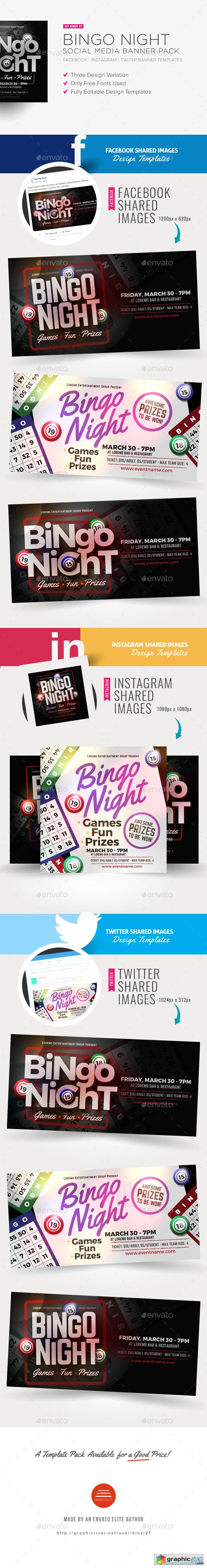 Bingo Night Social Media Banner Pack