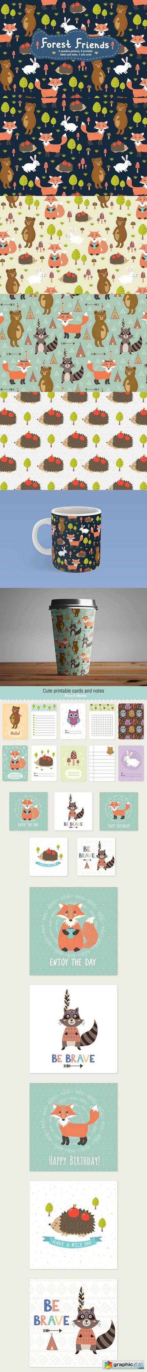 Forest Friends: patterns & cards