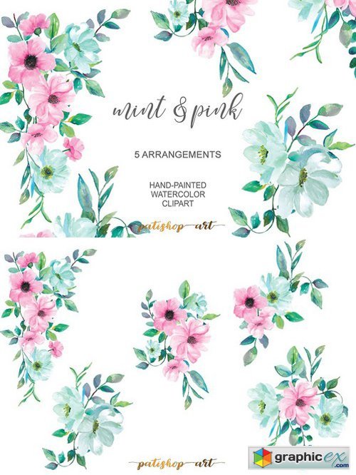 Mint & Pink Floral Arrangements