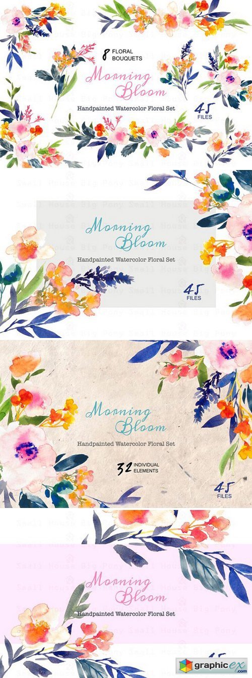 Morning Bloom-Watercolor Floral Set