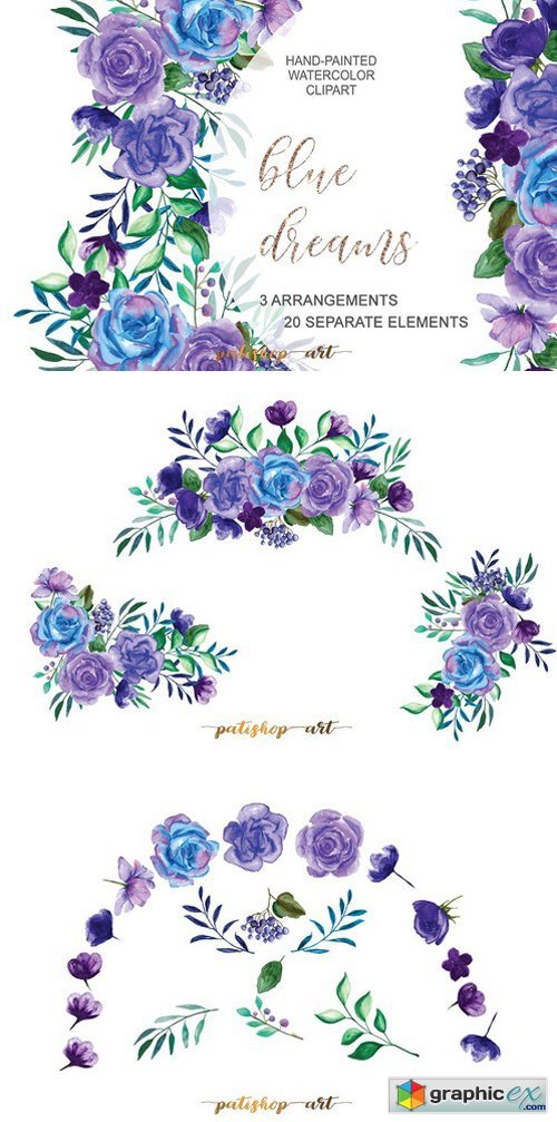 Purple & Blue Floral Bouquets