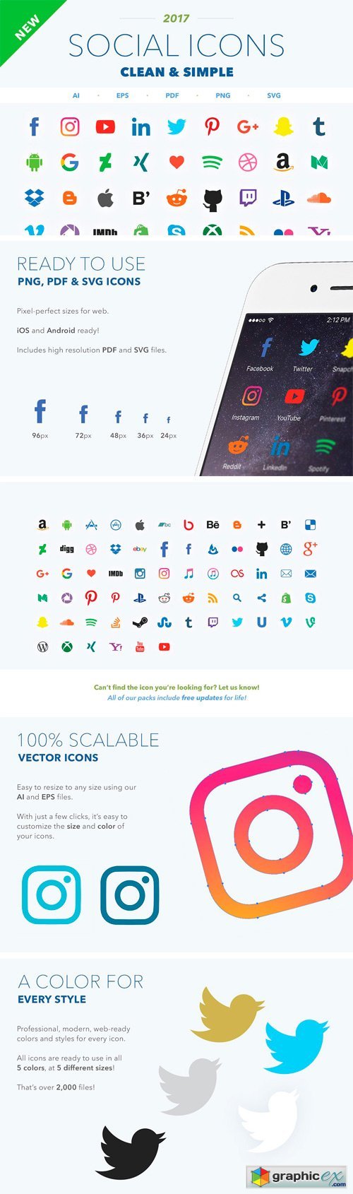 2017 Clean & Simple Social Icons