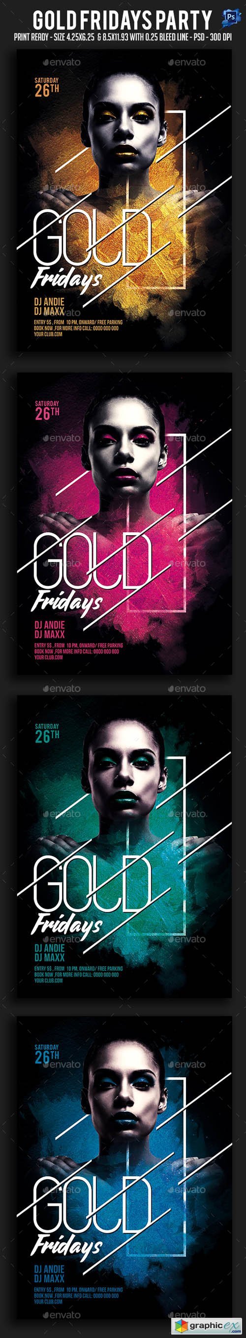 Gold Fridays Party Flyer