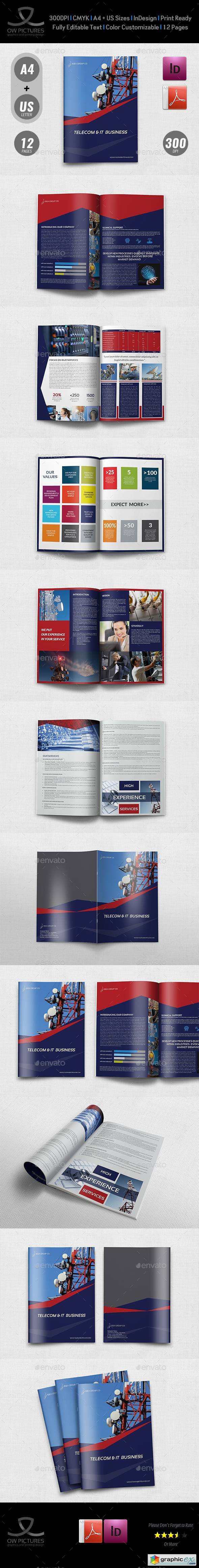 Telecom Services Brochure Template - 12 Pages