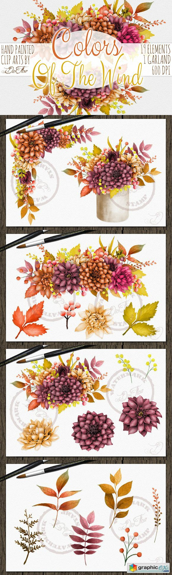 Autumn Watercolor Clip Art