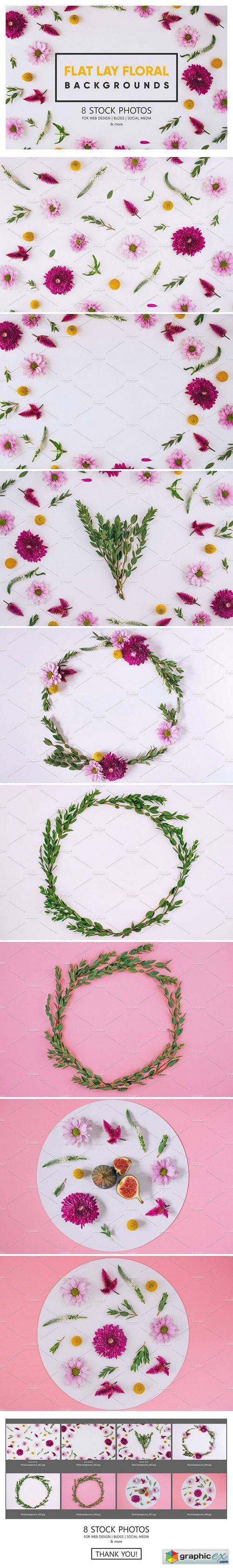 Flat lay floral Stock Photo