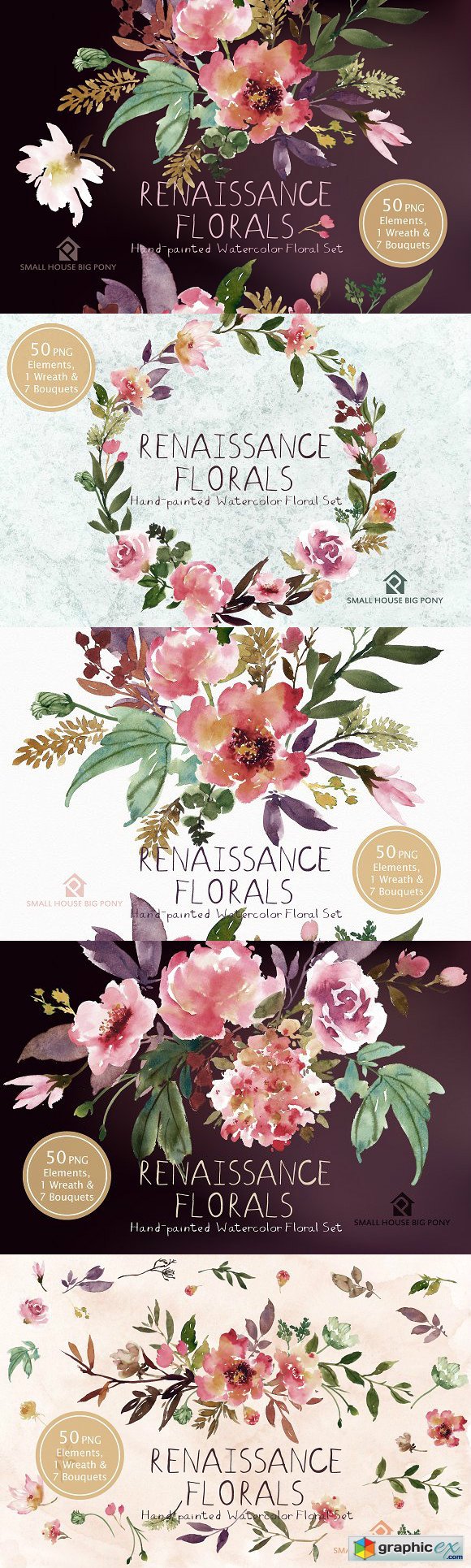 Renaissance Florals - Watercolor Set